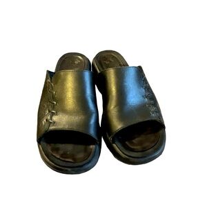 Dansko Black Leather Clogs Sandals Size 37/6.5